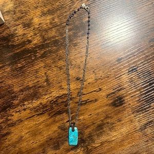 Peyote Bird turquoise sterling silver necklace